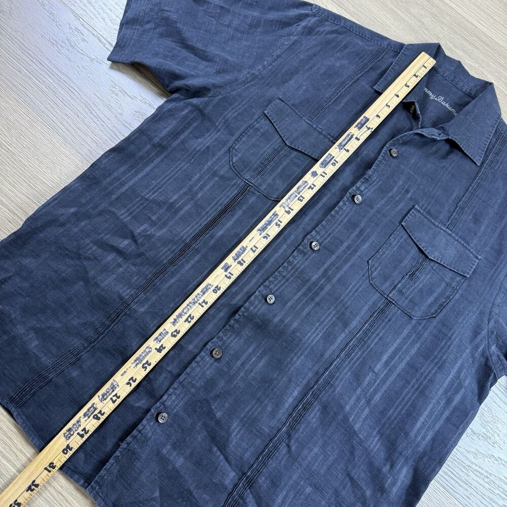 Tommy Bahama Shirt Men Medium Linen Lightweight Summer Travel Resort Short Sleev - Picture 4 of 10